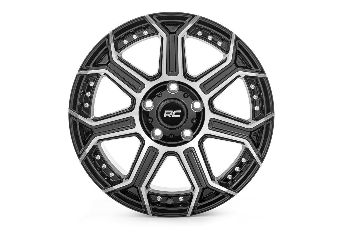 GMC V1500 Wheel - Rough Country - 89 Series Black Machined Gun Metal, One-Piece - Black - 1987